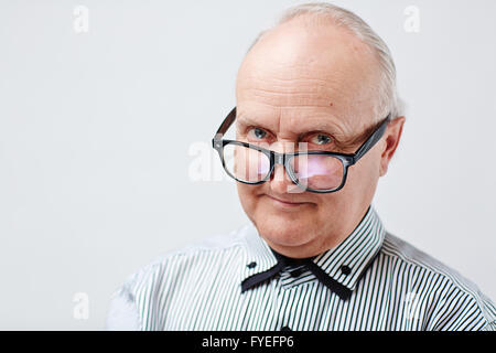Senior woman in Brillen Stockfoto