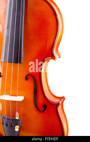 Vintage Violine auf weißem Hintergrund Stockfoto