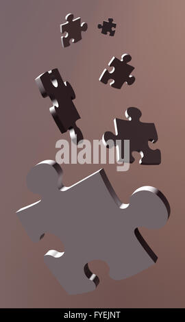 Fallende Puzzleteile Stockfoto