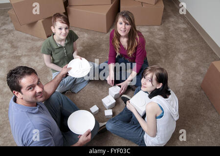 Erste Mahlzeit im neuen Haus Stockfoto