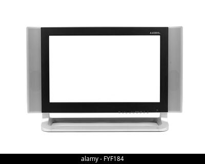 Ein LCD-TV-Monitor vor einem weißen Hintergrund isoliert Stockfoto