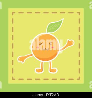 Süße Orangenfrucht Maskottchen Stock Vektor
