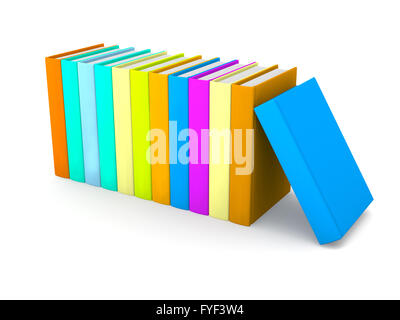 Reihe der farbigen Bücher Stockfoto