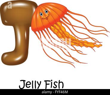 Illustration von J Brief für Quallen Stock Vektor
