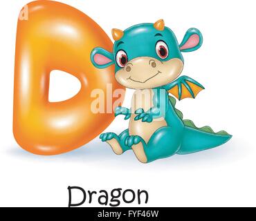Illustration von D Brief für Dragon Stock Vektor