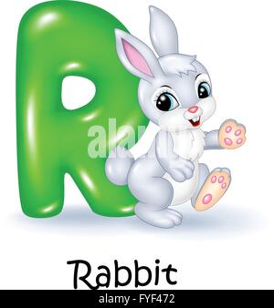 Illustration von R-Brief für Kaninchen Stock Vektor