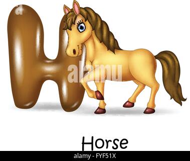 Abbildung H des Briefes für Pferd Stock Vektor
