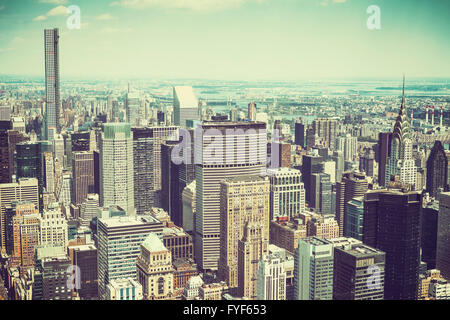 Alte film Retro-stilisierte Bild der Skyline von New York, USA. Stockfoto