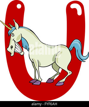 U für unicorn Stockfoto
