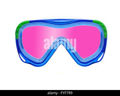 Schwimmbrille vor einem weißen Hintergrund isoliert Stockfoto