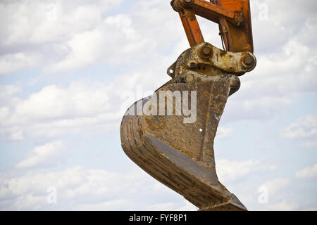 Track-Lader Bagger Maschine Erdbau Arbeit im Sand Steinbruch Stockfoto