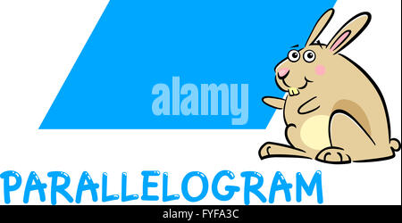 Parallelogramm-Form mit Cartoon bunny Stockfoto