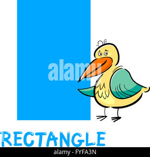 Rechteckform mit Cartoon-Vogel Stockfoto