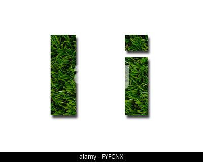 Ausschnitt-Buchstaben des Alphabets gebildet von grass Stockfoto
