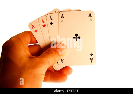 Asse - Symbolbild Kartenspiel / Kartenspiel. Stockfoto