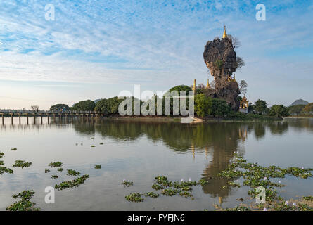 Kyauk Kalap Kyauk Ka Lat, Pagode bei Hpa-An, Burma, Myanmar Stockfoto