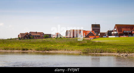 Blick auf Westdorf Dorf, Baltrum, Ostfriesischen Inseln, Ostfriesland, Niedersachsen, Deutschland Stockfoto