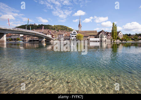 Stadtbild mit dem Kloster von St. Georg auf dem Rhein, Stein bin Rhein, Kanton Schaffhausen, Schweiz Stockfoto