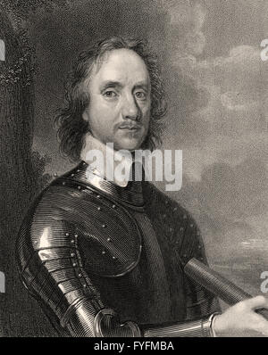 Oliver Cromwell, 1599-1658, Lord Protector von England, Schottland und Irland, Kommandant der parlamentarischen Armee Stockfoto