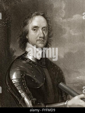 Oliver Cromwell, 1599-1658, Lord Protector von England, Schottland und Irland, Kommandant der parlamentarischen Armee Stockfoto