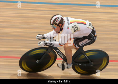 Tobias Wächter, Deutschland, Orte zweiter in der Männer Elite Kilometer Zeit Testversion Finale bei den GP Wien 2013 Stockfoto