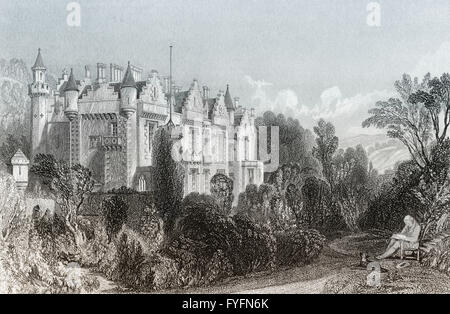 Abbotsford House in der Nähe von Melrose, Süd - Schottland, Sir Walter Scott, 1. Baronet von Abbotsford, 1771-1832, schottischer Dichter und wr Stockfoto