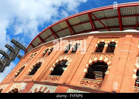 Ansicht der Stierkampfarena Arenas de Barcelona, Spanien Stockfoto