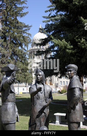 Lewis und Clark Denkmal, Boise, Idaho Stockfoto