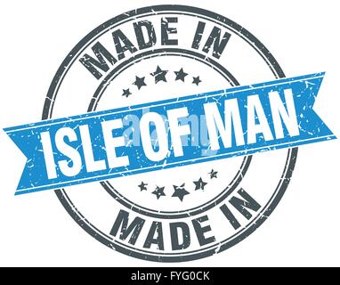 in Isle Of Man blaue Runde Vintage Stempel gemacht Stock Vektor