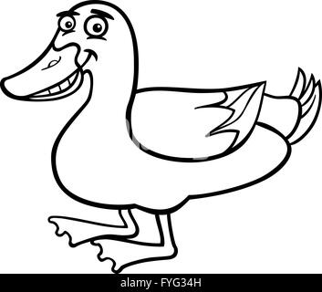 Bauernhof Duck Cartoon für Malbuch Stockfoto