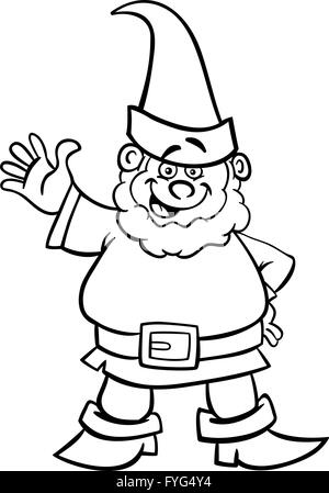 GNOME oder Zwerg Cartoon für Malbuch Stockfoto