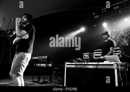 Eyedea & Fähigkeiten durchführen live Stubb in Austin, TX (kurz vor Eyedea verstorben). Stockfoto