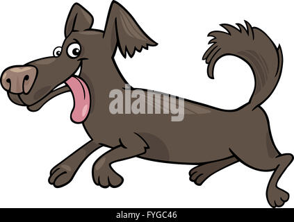 läuft der kleine Hund Cartoon illustration Stockfoto