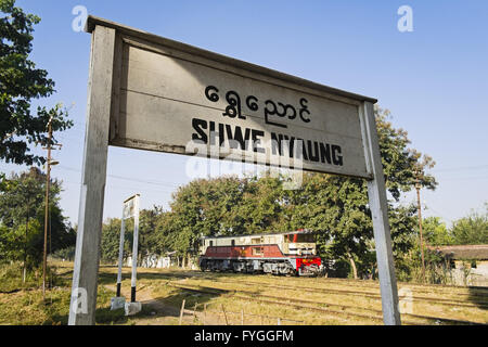 Bahnhof, Shwen Yaung, Inle-See-region Stockfoto