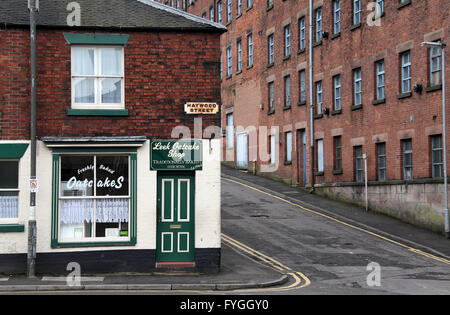 Traditionelle Staffordshire Oatcake Shop in Leek Stockfoto