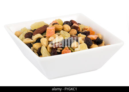 Trail Mix Schüssel mit getrockneten Früchten und Nüssen Stockfoto