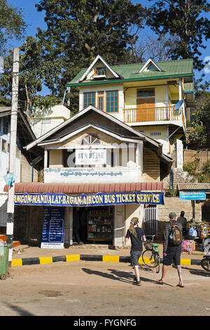 Sunshine Travel - Reisebüro in Kalaw, Myanmar Stockfoto