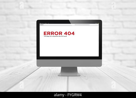 Trennung-Konzept: computergenerierte digitale mit Fehler 404 auf dem Bildschirm. Alle Bildschirm-Grafiken bestehen. Stockfoto