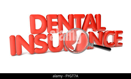 Dental insurance Text isoliert auf weißem Hintergrund Stockfoto