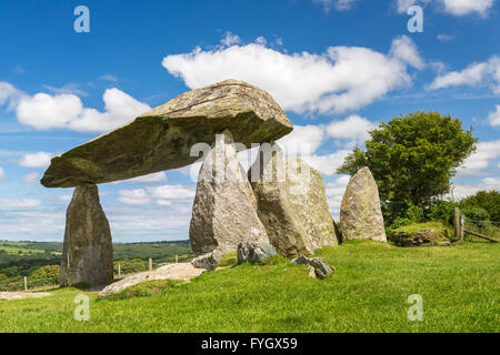 Pentre Ifan Grabkammer - Pembrokeshire Stockfoto