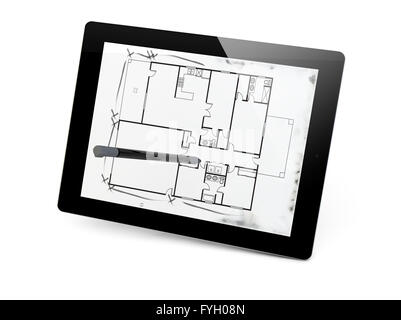 Rendern von ein gemeisames Unentschieden in einer Tablette Stockfoto