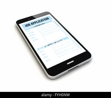 ein original Smartphones mit Bewerbung auf dem Bildschirm gerendert Stockfoto