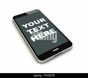 Rendern Sie eine original Smartphones mit leeren Bildschirm. Die Bildschirmgrafik bestehen. Stockfoto
