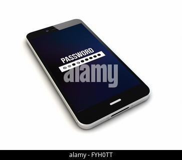 Rendern von einem original-Smartphone mit Passwort auf dem Bildschirm Stockfoto