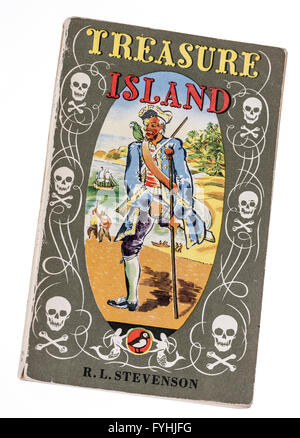 Treasure Island-Buch-Cover von Stevenson veröffentlicht von Puffin Stockfoto