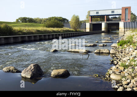 Fischtreppe am Sudeabschlusswehr Wehr, Boizenburg Stockfoto