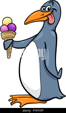 Pinguin mit Eis-cartoon Stockfoto