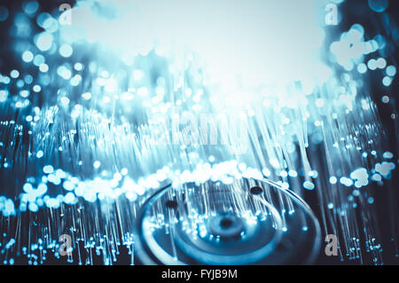 Platte von Chips mit Fiber optic Lichter Stockfoto