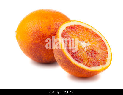 Halb und voll blutig rote Orangen Stockfoto