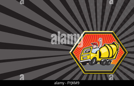 Bau Arbeiter Fahrer Betonmischer LKW Stockfoto